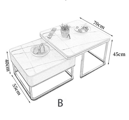 Lorelei Nesting Coffee Table Set, Sintered Stone-Weilai Concept-Weilai Concept