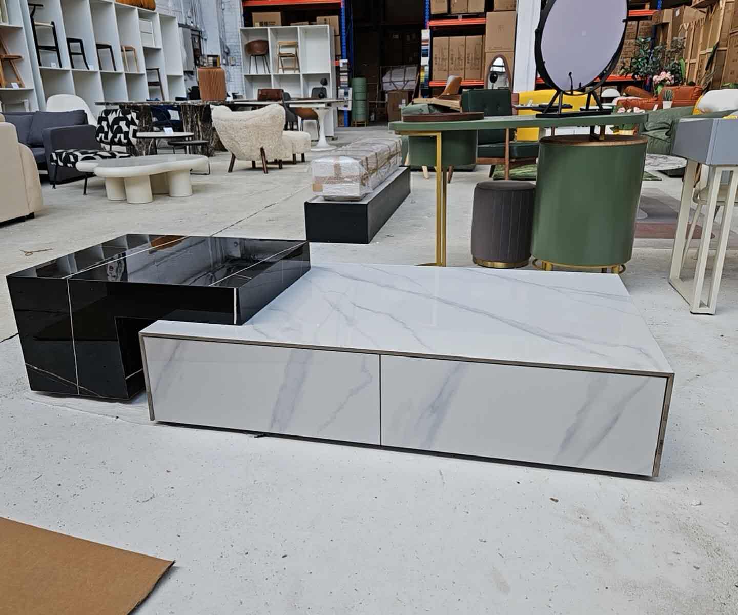Erato Rectangle Nesting Coffee Table Set, With Minor Damage For Display
