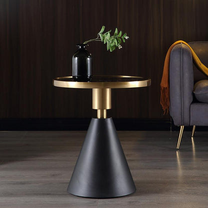 Modern Side Table with Marble Top and Metal Base-Weilai Concept-Weilai Concept