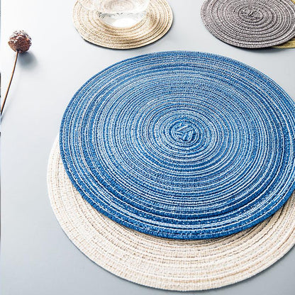 Round Braided Woven Placemats, Set of 4 Pieces-Weilai Concept-Weilai Concept
