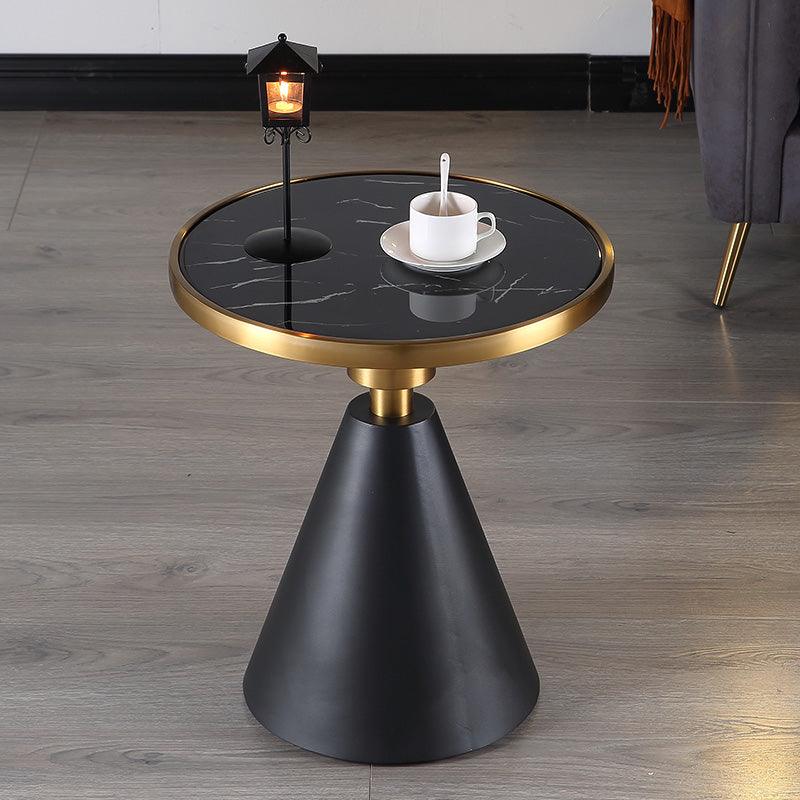 Modern Side Table with Marble Top and Metal Base-Weilai Concept-Weilai Concept