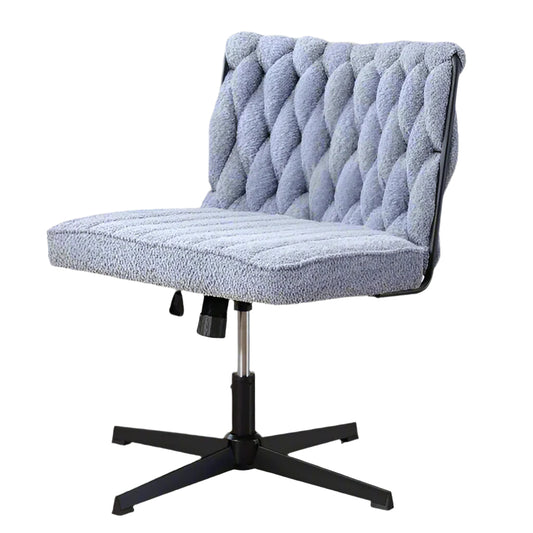 Armless Office Desk Chair No Wheels, BLUE