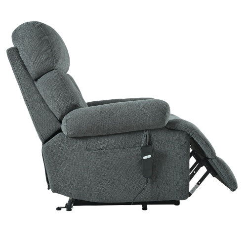 Oversized Power Lift Recliner Chair For Elderly, Electric Fabric Recliner Chair For Seniors, Home Theater Seating,Reclining Sofa Chair With Remote Control,Side Pocket ,Spacious SeatDark Gray