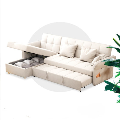 SB162 Three Seater Corner Sofa Bed, White-Weilai Concept-Weilai Concept