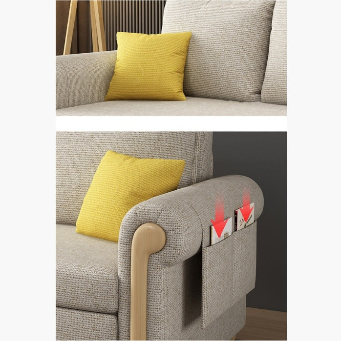 Braylene Two Seater Sofa Bed, Linen-Sofas-Weilai Concept-Weilai Concept