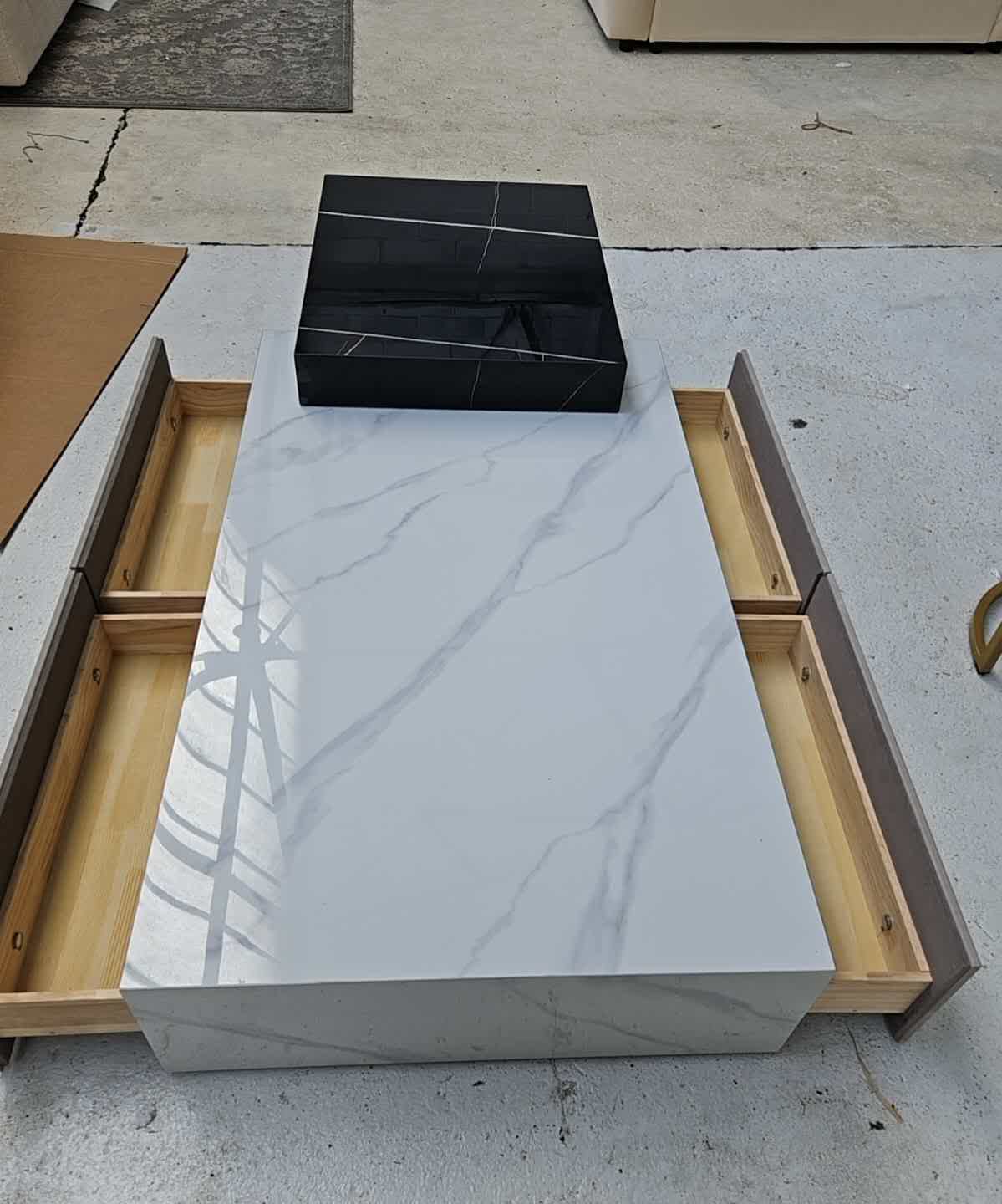 Erato Rectangle Nesting Coffee Table Set, With Minor Damage For Display