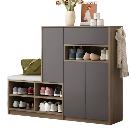 2-in-1 Shoe Storage Bench And Shoe Cabinet