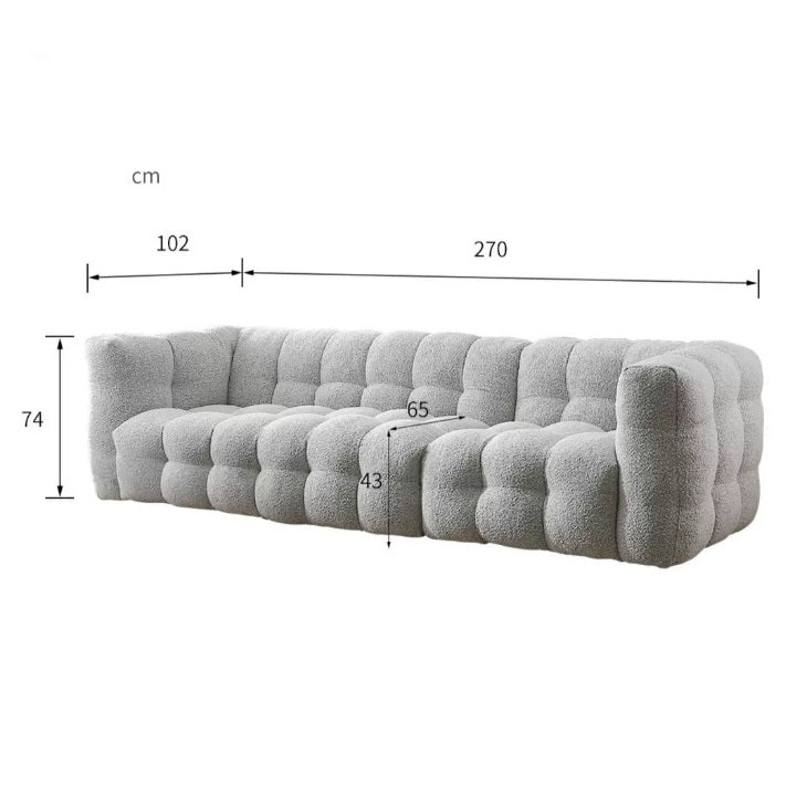 Zobah Two Seater, Three Seater Sofa, Grey Boucle-Weilai Concept-Weilai Concept