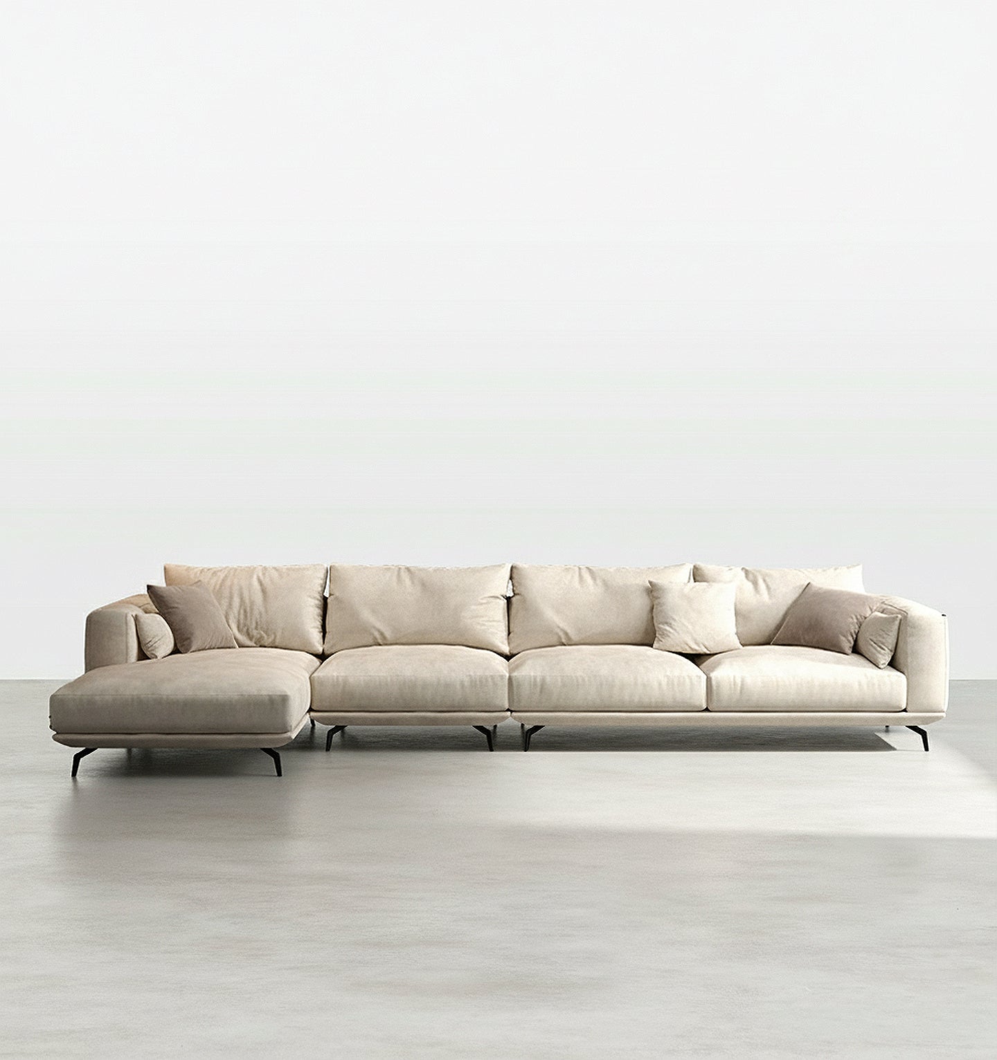nr23 four seater corner sofa, leathaire in modern living room