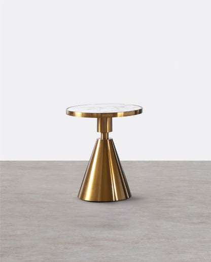 modern side table with marble top and metal base coffee table in living room