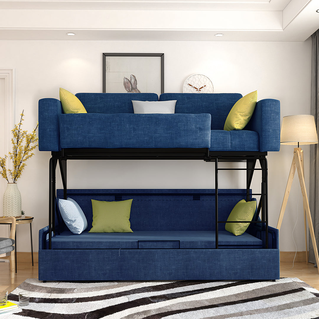 Pérez Two Seater Sofa Bed, Bunk Bed, Linen-Weilai Concept-Weilai Concept