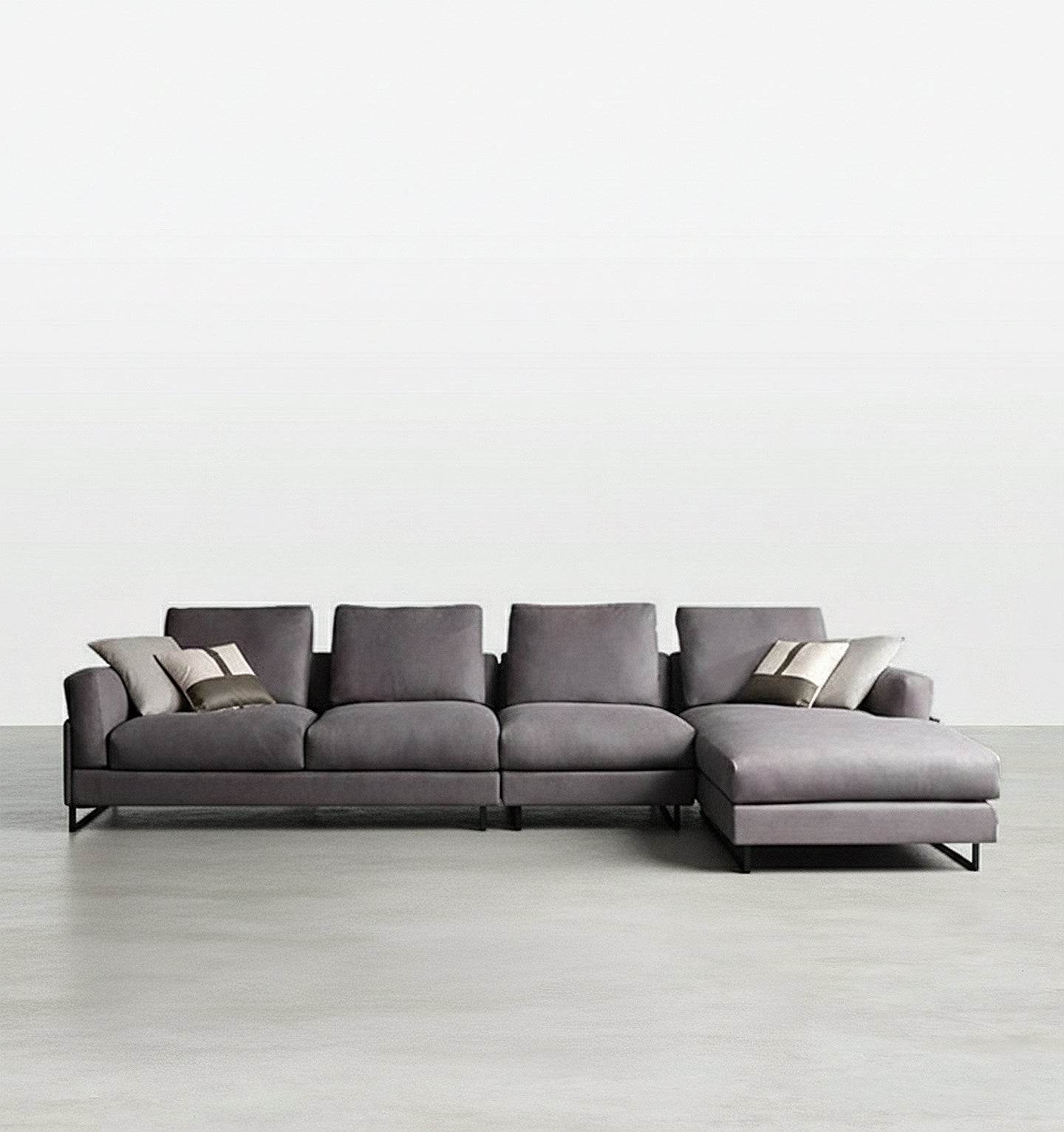 h92 grey four seater corner sofa, leathaire, multiple color in modern living room