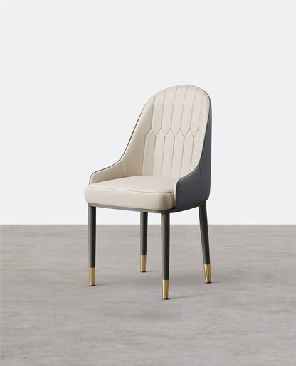 A Set of 2 Scott Dining Chairs, PU Leather