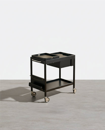 Orion With Magazine Rack Side Table With Trolleys