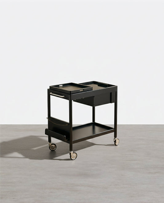 Orion With Magazine Rack Side Table With Trolleys
