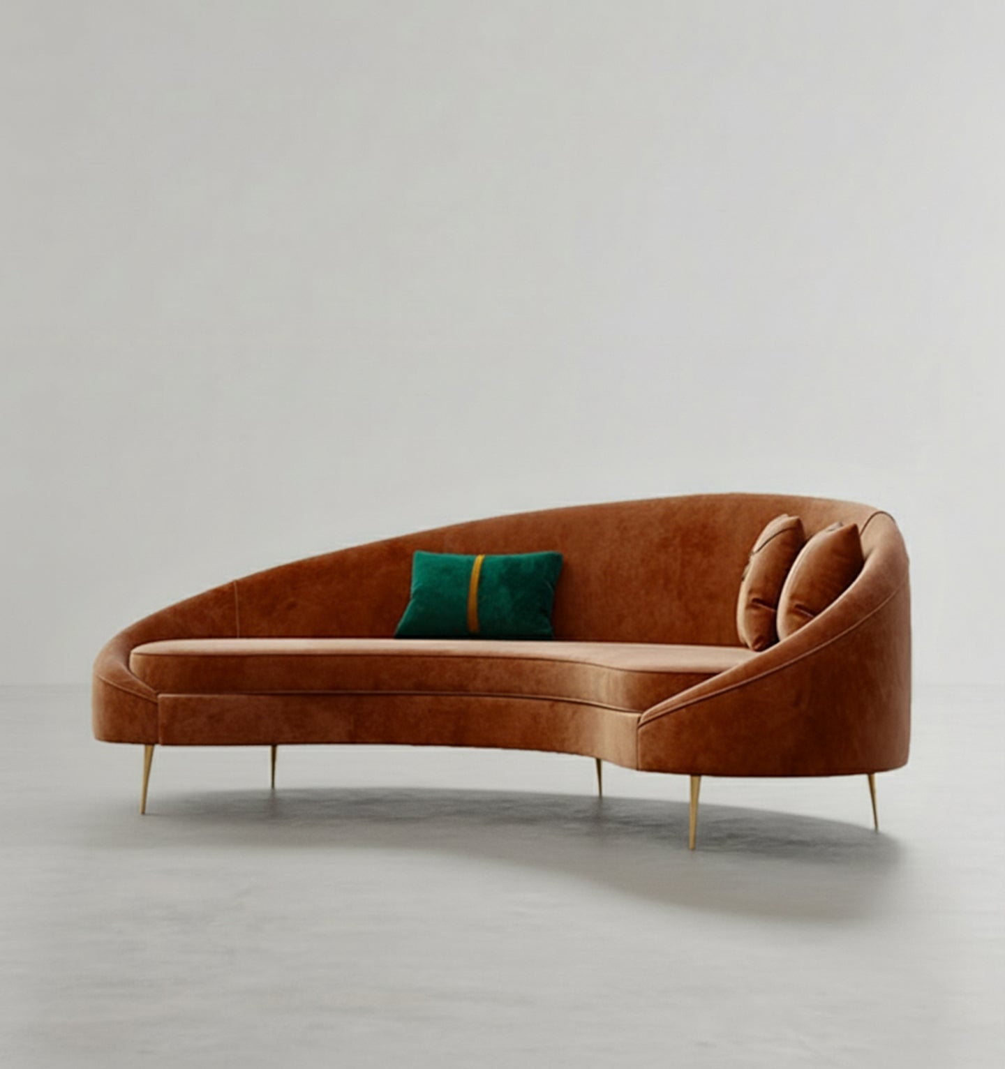 verano three seater sofa, red velvet in modern living room