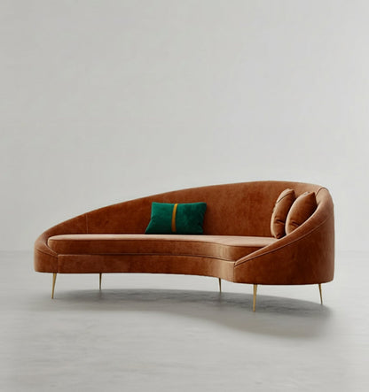 verano three seater sofa, red velvet in modern living room