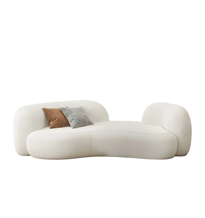 elara modern curved two seater, three seater sofa, boucle in modern living room