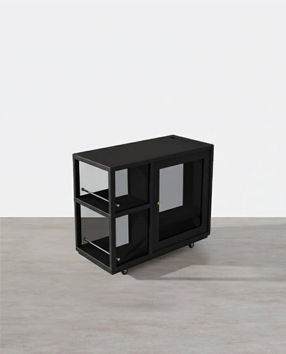 Aglaea Side Table With Storage, Black