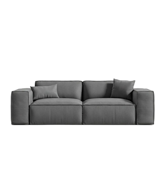 lynnbrook two seater sofa, linen in modern living room