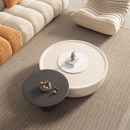 Eudora Modern Nesting Coffee Table Set With TV Stand, Cream And Grey-Weilai Concept-Weilai Concept