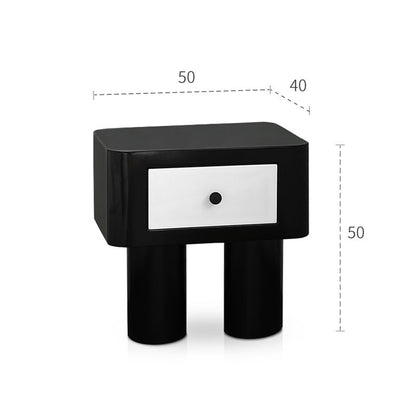 Seymour Bedside Table, Black and White-Weilai Concept-Weilai Concept