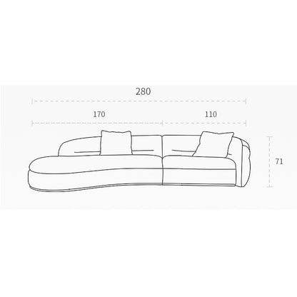 Yannik Four Seater Curved Sofa, Green-Weilai Concept-Weilai Concept