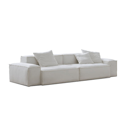 Zaavan Three Seater Sofa, Modular Sofa, White Linen-Weilai Concept-Weilai Concept