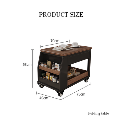 Ariana Lift Up Table, Foldable Coffee Table With Storage & Casters-Weilai Concept-Weilai Concept