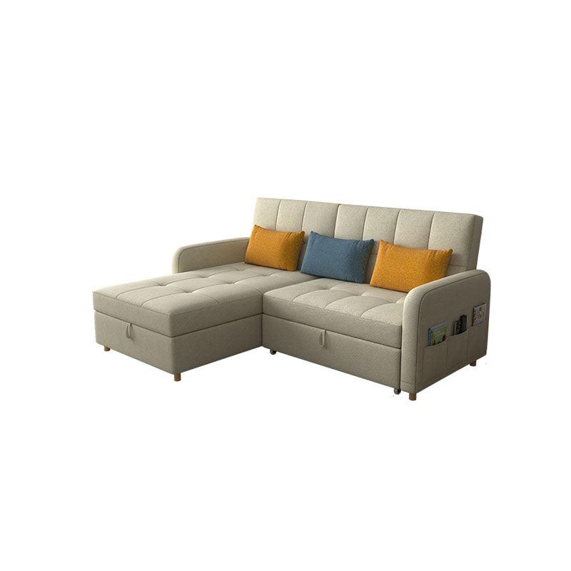 ML203 Three Seater Sofa Bed, L Shape Sofa Bed With Storage, Linen-Weilai Concept-Weilai Concept