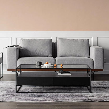Sanderson Rectangle Coffee Table With Storage, Black