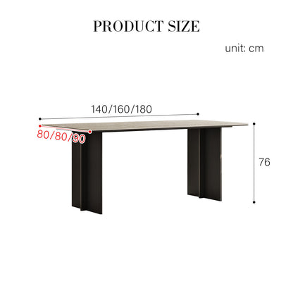 Hasegawa Dining Table, Sintered Stone With Black Legs