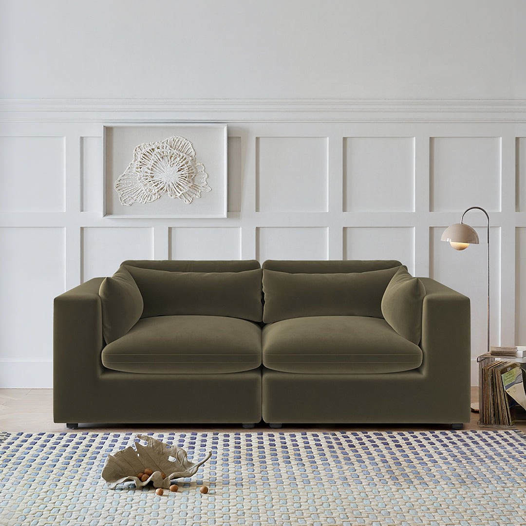 Makhmudov Loveseat Sofa, Two Seater Sofa, Velvet