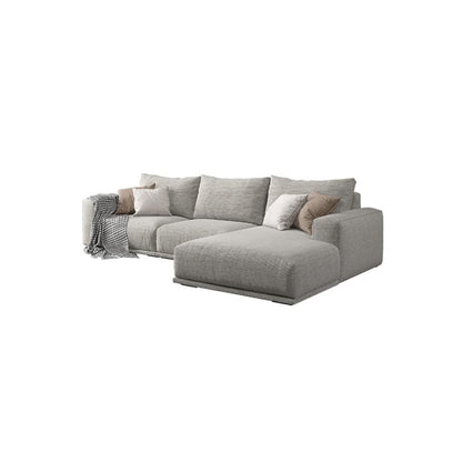 Frances Three Seater Corner, Four Seater Corner Sofa, Cotton Linen-Weilai Concept-Grey-Three Seater Corner 306cm-Right Hand Facing-Weilai Concept