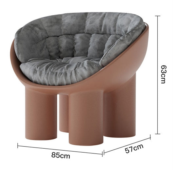 Roly Poly Fiberglass Armchair With Cushion, Black-Weilai Concept-Weilai Concept
