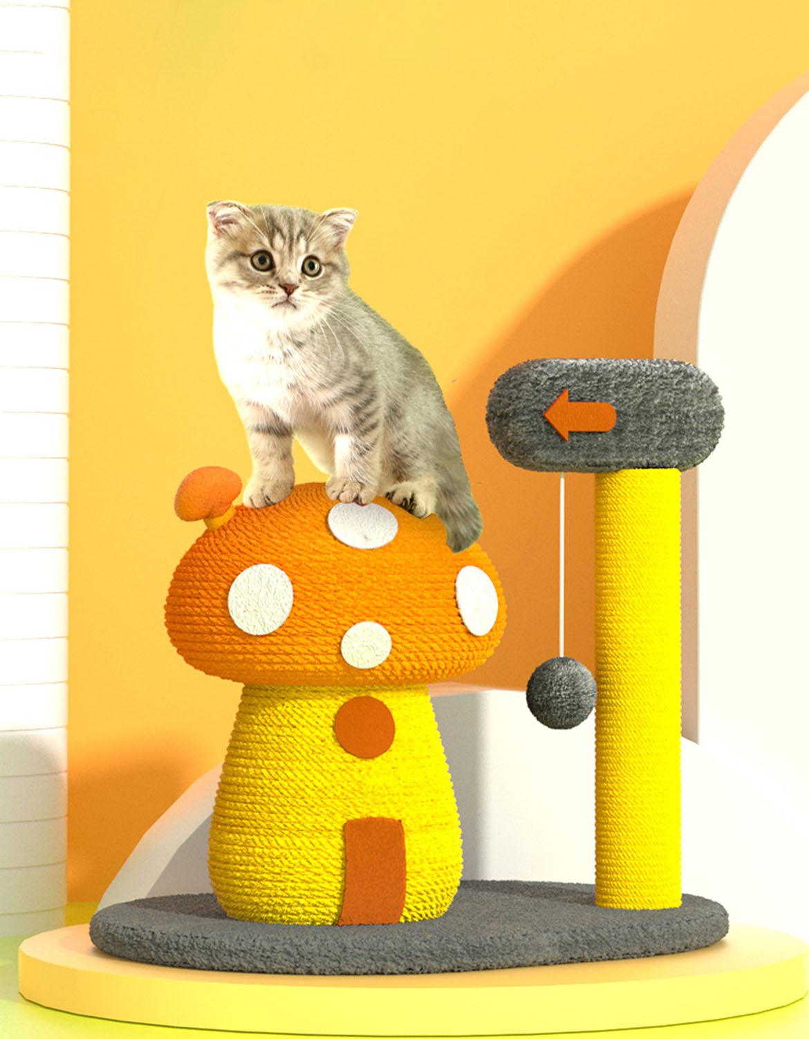 Flo's Mushroom House, Cat Toy, Hemp Rope-Weilai concept-Style 2-Weilai Concept