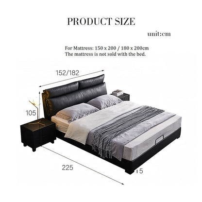 Luca King Size Superking Size Bed, Leather-Weilai Concept-Weilai Concept