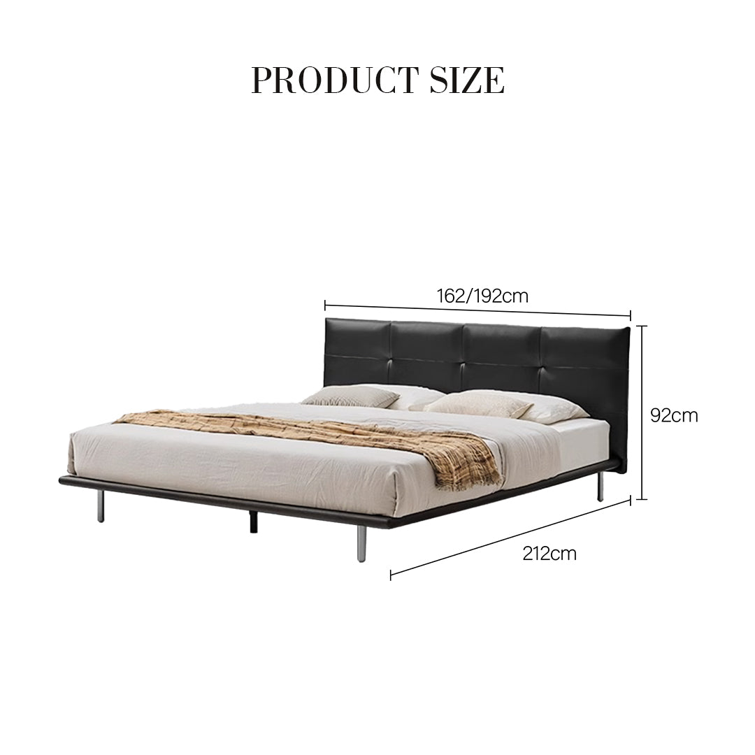 Ines Floating Bed, King Size, Super King Size Bed, Real Leather-Weilai Concept-Weilai Concept