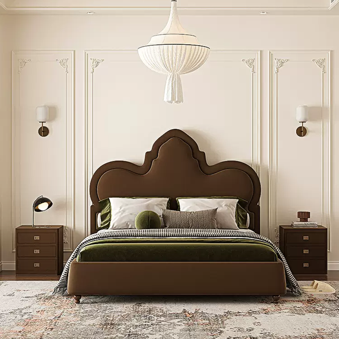 Thalia Wingback King Size Bed, Double Bed-Weilai Concept-Weilai Concept