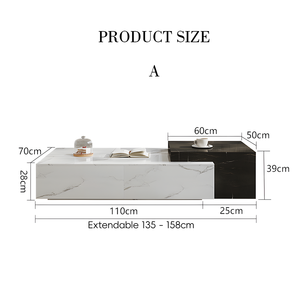 Erato Rectangle Nesting Coffee Table Set, Extendable-Weilai Concept-Weilai Concept