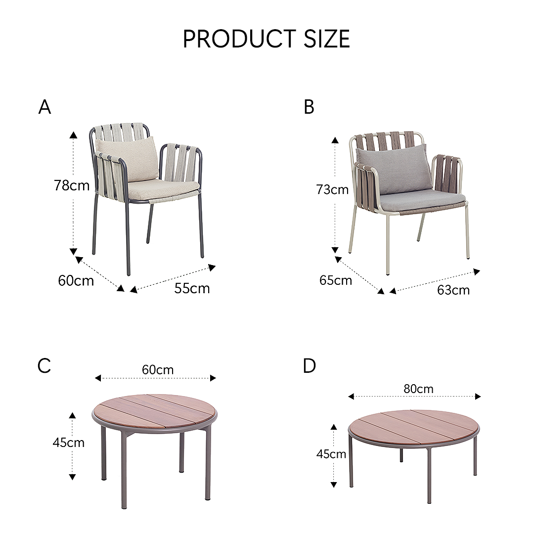 Artemis Outdoor Round Dining Table & Dining Chair, For Patio Garden-Weilai Concept-Weilai Concept