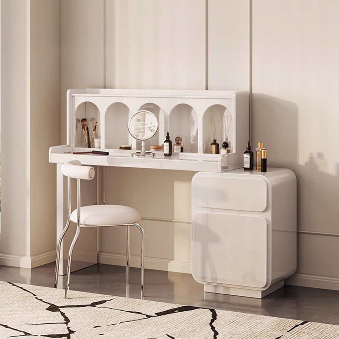 Qwincy Dressing Table With Sideboard, Black, Cream-Weilai Concept-Weilai Concept