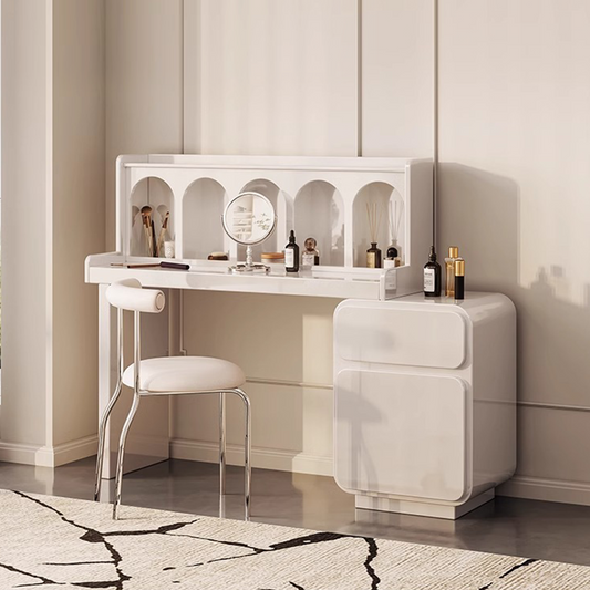 Qwincy Dressing Table With Sideboard, Black, Cream-Weilai Concept-Weilai Concept
