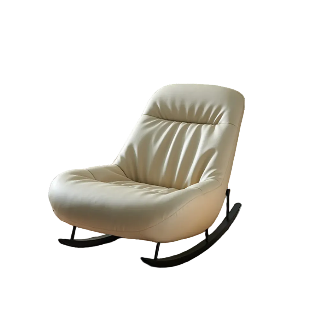 Lutz Rocking Chair With Footstool, Leather