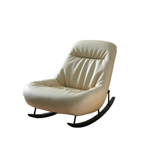 Lutz Rocking Chair With Footstool, Leather