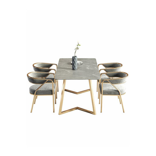 Attleboro Dining Table, Sintered Stone & Gold-Weilai Concept-Weilai Concept