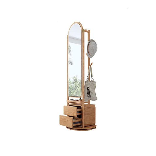 Rotatable Coat Rack, Wardrobe, Storage Rattan Oak-Weilai concept-Weilai Concept