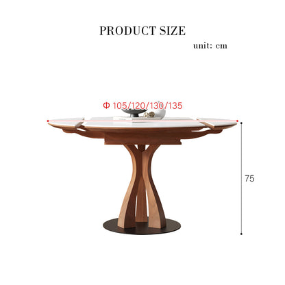 Caruso Round Extending Dining Table, Sintered Stone, White