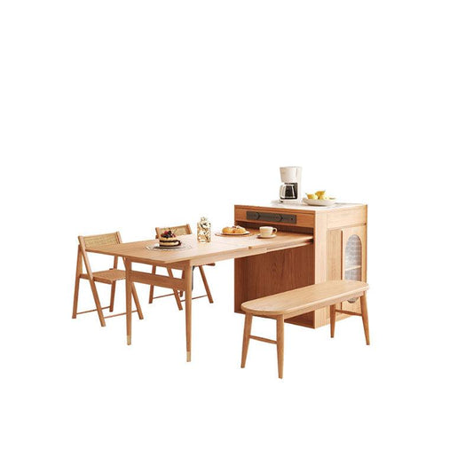 Kacey Extendable Dining Table Set, Storage, Solid Wood-Weilai Concept-Weilai Concept