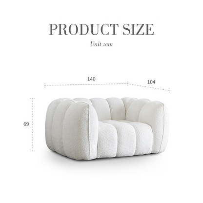 Oxley Pumpkin Single Seater Sofa, Armchair, White-Weilai Concept-Weilai Concept